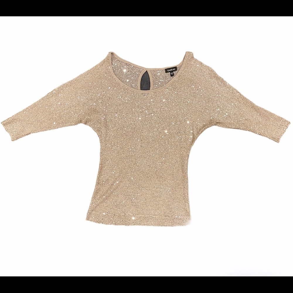 Bebe golden sweater size S
